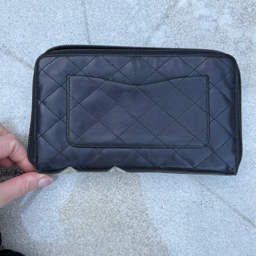 Chanel Black Shoulder Bag  CC Logo +  Cambon Zip Around Wallet AUTHENIC - Picture 8 of 13